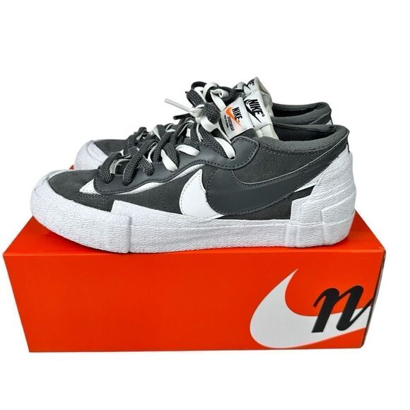 Nike Blazer Low Sacai Iron Grey White Size 9.5 - Picture 3 of 9